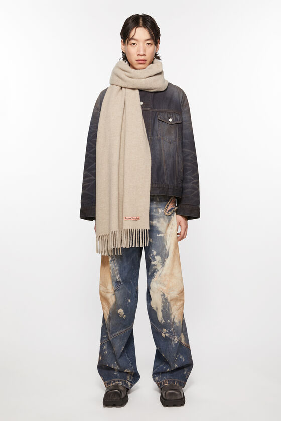 (image for) Unique Value Fringe wool scarf - oversized